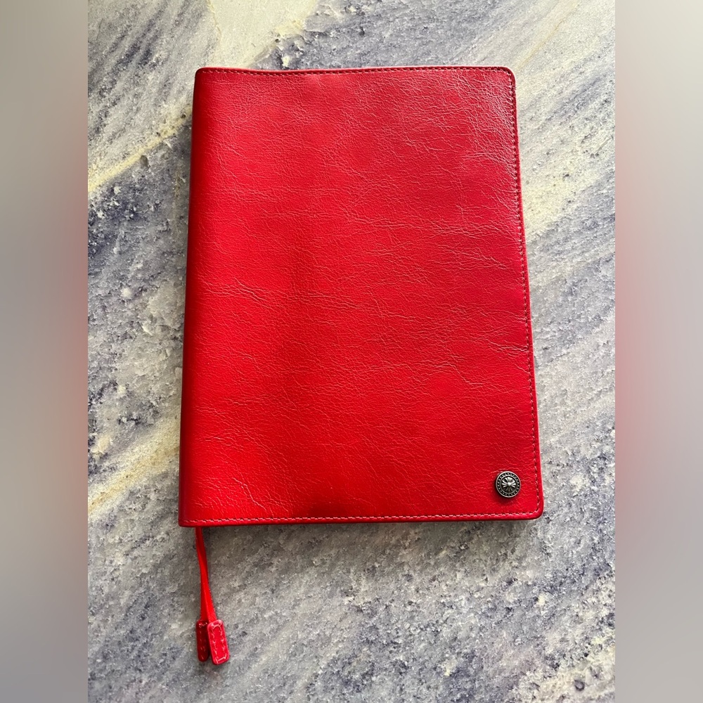 A5 Genuine Leather Oil Waxed Red Travelers Notebook Planner New TN Cover Agenda